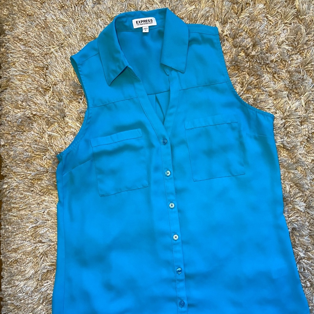 Express sleeveless portofino small bright blue